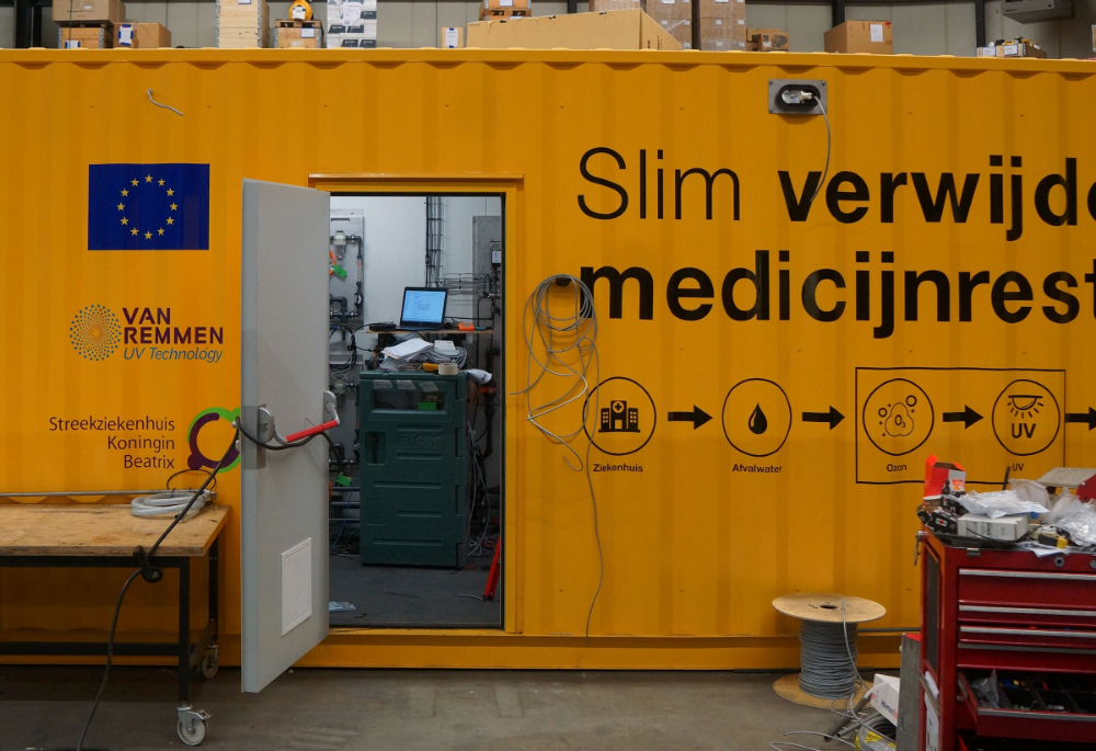 De Pilot Container voor het ziekenhuis in Winterswijk, hier in opbouw bij Nijhuis Industries